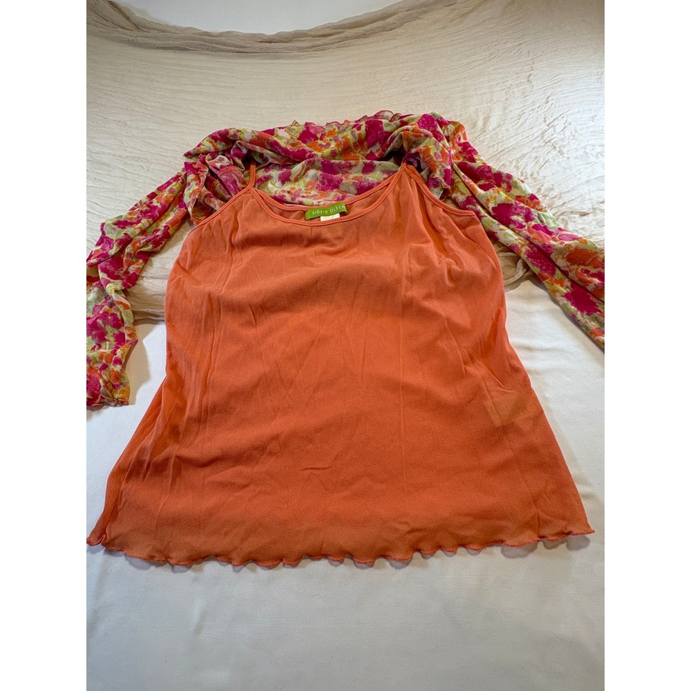 Sigrid Olsen Neon Layered‎ Tank/Long Sleeve Lightweight Top Size SP - Picture 5 of 8